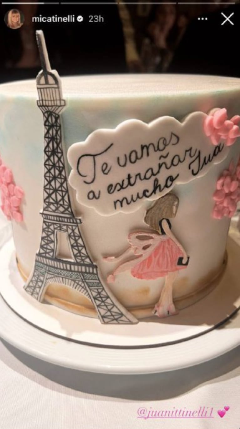 Marcelo Tinelli despidió en familia a su hija Juanita que se vuelve a París: torta especial y dulces mensajes