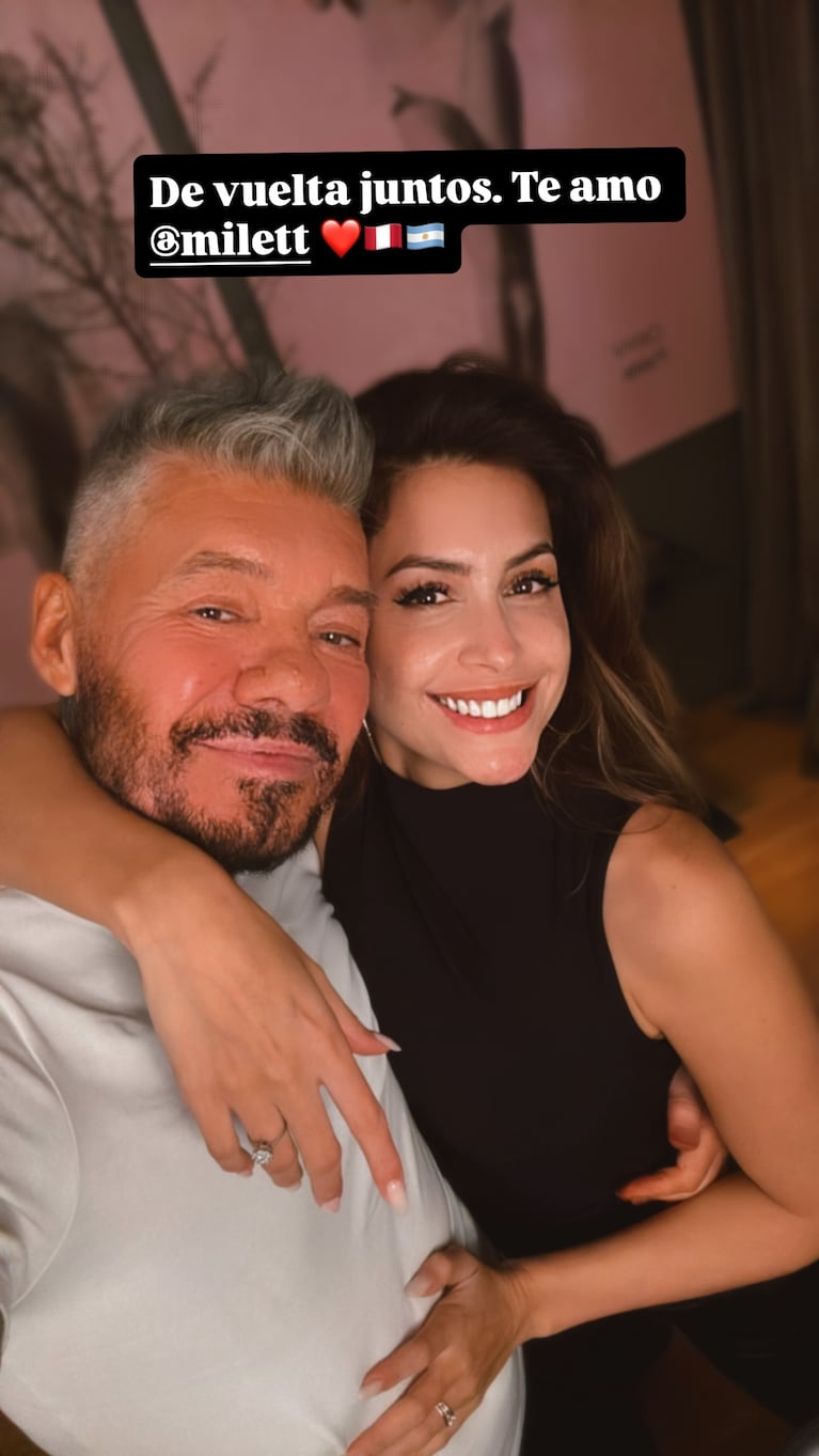 Marcelo Tinelli hizo frente a los rumores de crisis con Milett Figueroa: reposteó una foto íntima de ambos | Créditos: Instagram @marcelotinelli