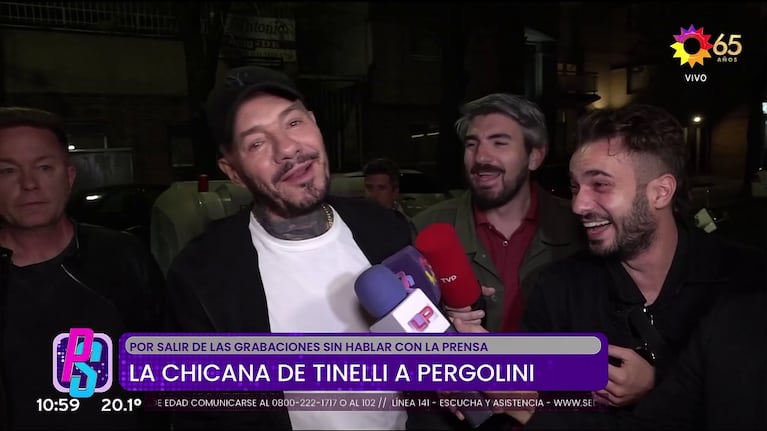 Marcelo Tinelli impactado por la actitud de Mario Pergolini con los cronistas (Foto: captura de eltrece).