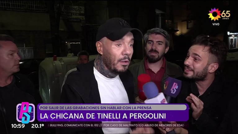 Marcelo Tinelli impactado por la actitud de Mario Pergolini con los cronistas (Foto: captura de eltrece).