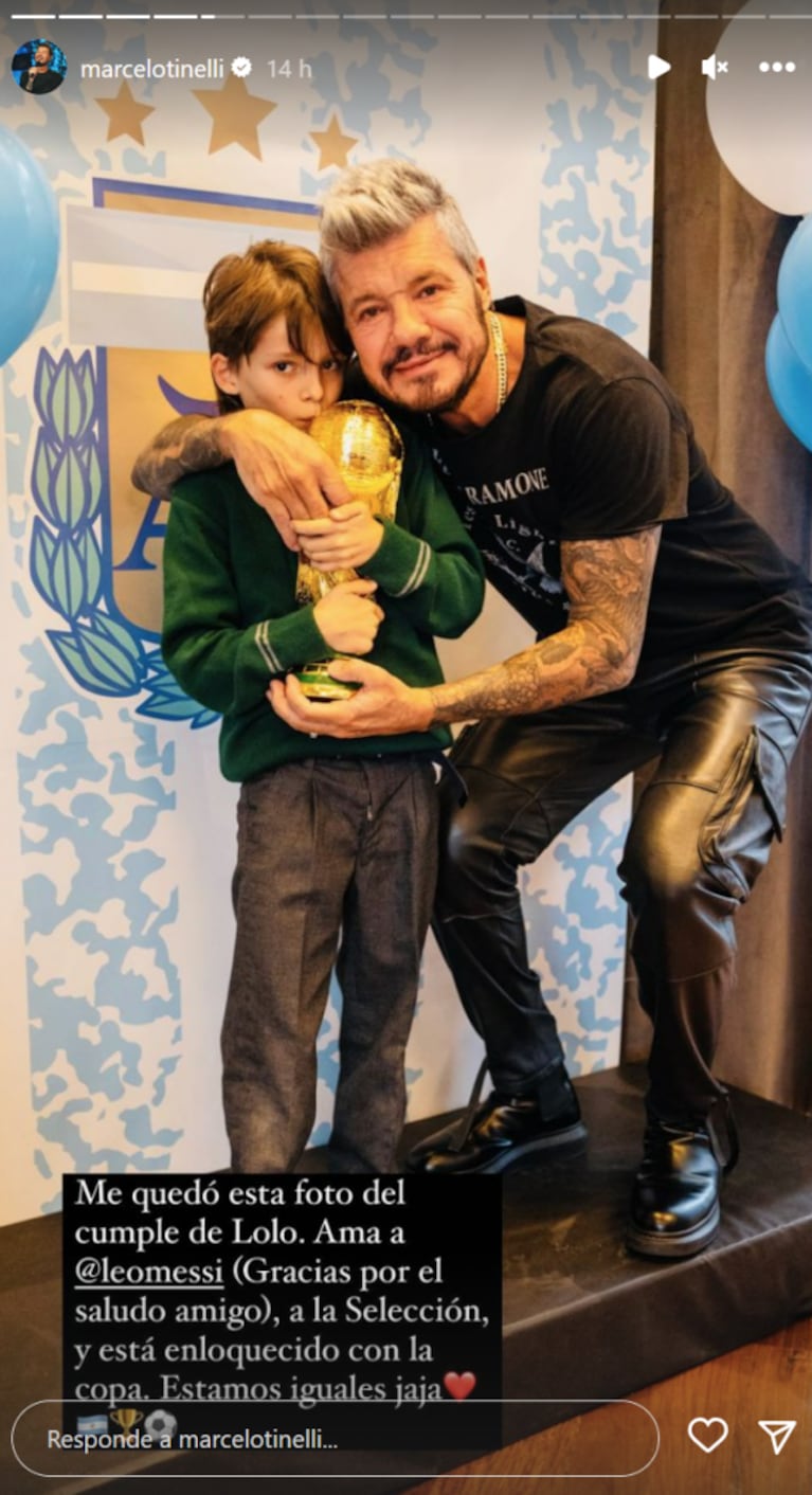 Marcelo Tinelli le agradeció a Lionel Messi por el saludo a Lolo en su cumpleaños: "Está enloquecido"