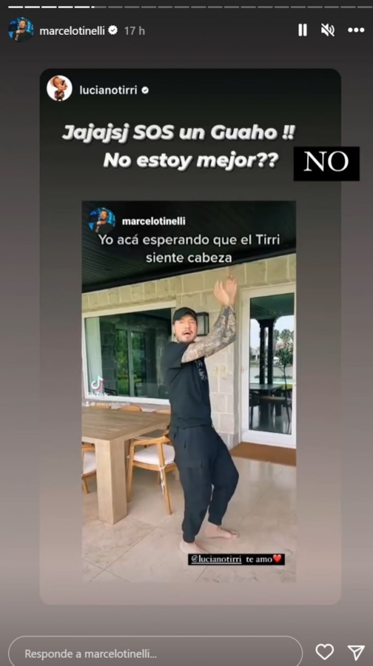 Marcelo Tinelli le pidió a El Tirri que siente cabeza y recibió una tremenda respuesta de parte de su primo