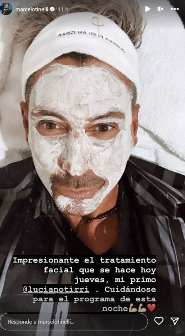 Marcelo Tinelli mandó al frente a El Tirri y mostró el tratamiento facial que se hace antes del programa