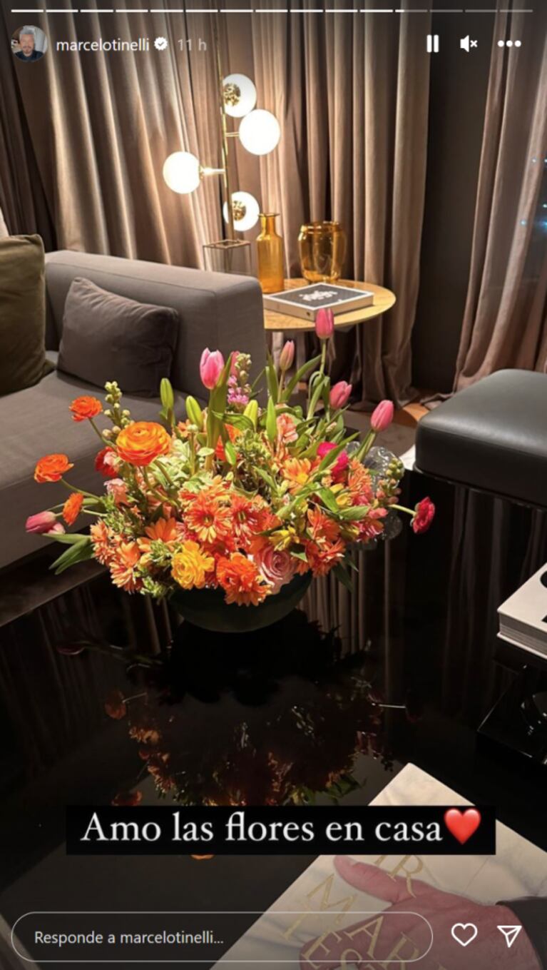 Marcelo Tinelli mostró los arreglos florales que tiene en su casa y sorprendió a todos