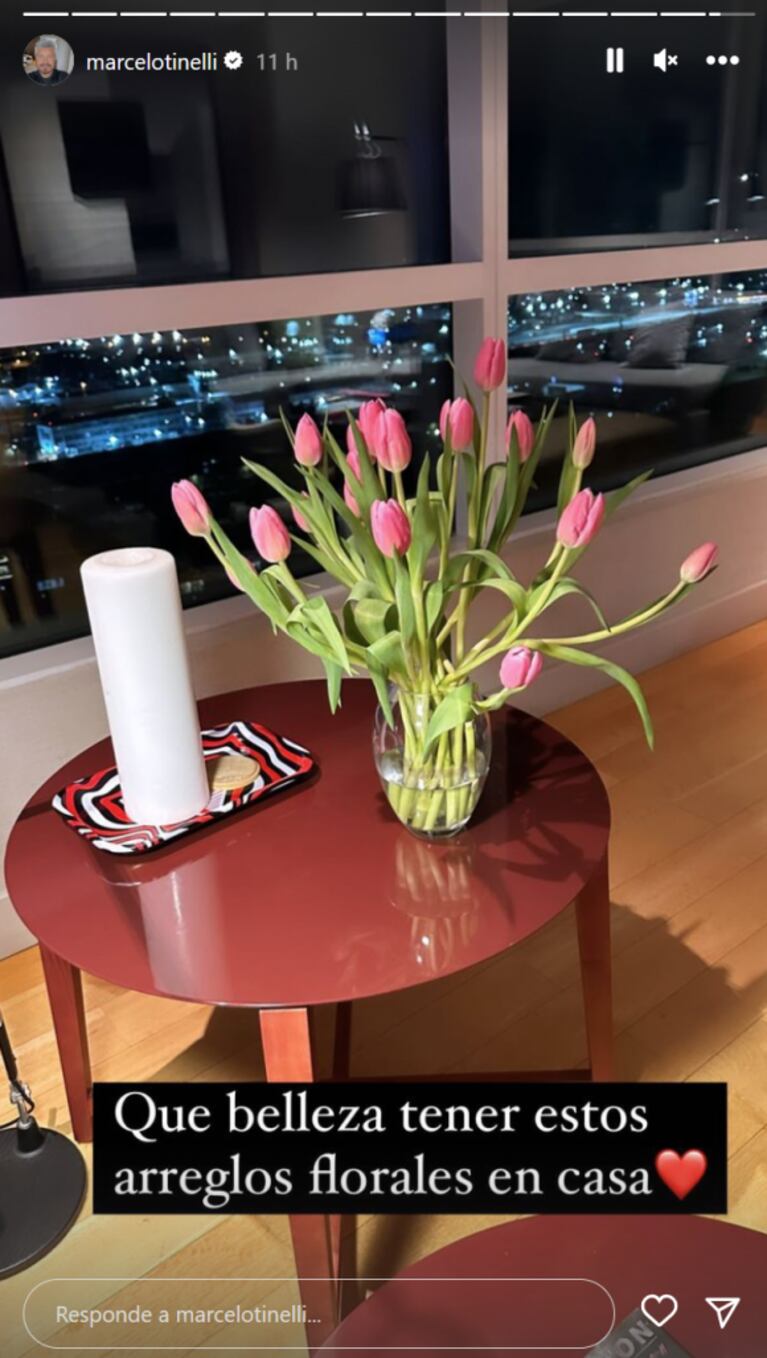 Marcelo Tinelli mostró los arreglos florales que tiene en su casa y sorprendió a todos