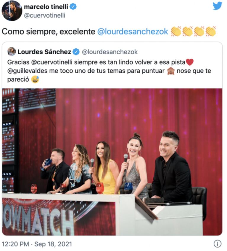 Marcelo Tinelli opinó sobre el desempeño de Lourdes Sánchez en el jurado de La Academia: "Como siempre, excelente"