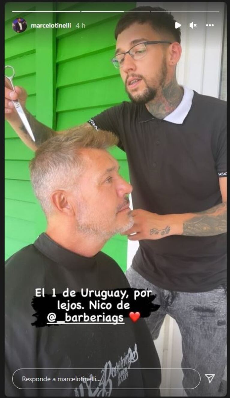 Marcelo Tinelli pasó por la peluquería y compartió una selfie con el resultado: "Nuevo look 2022"