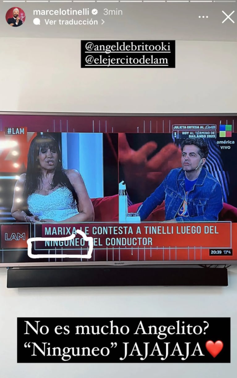 Marcelo Tinelli reaccionó contundente tras ser acusado de “ningunear” a Marixa Balli