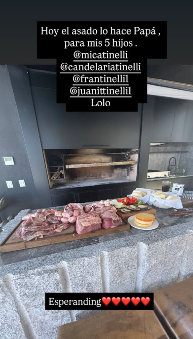 Marcelo Tinelli reunió a todos sus hijos tras meses de escándalos: “Hoy el asado lo hace papá” | Créditos: Instagram @marcelotinelli