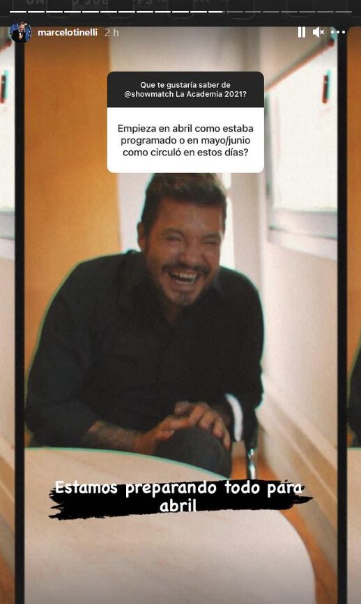 Marcelo Tinelli reveló las novedades de La Academia de ShowMatch. Foto: Instagram stories