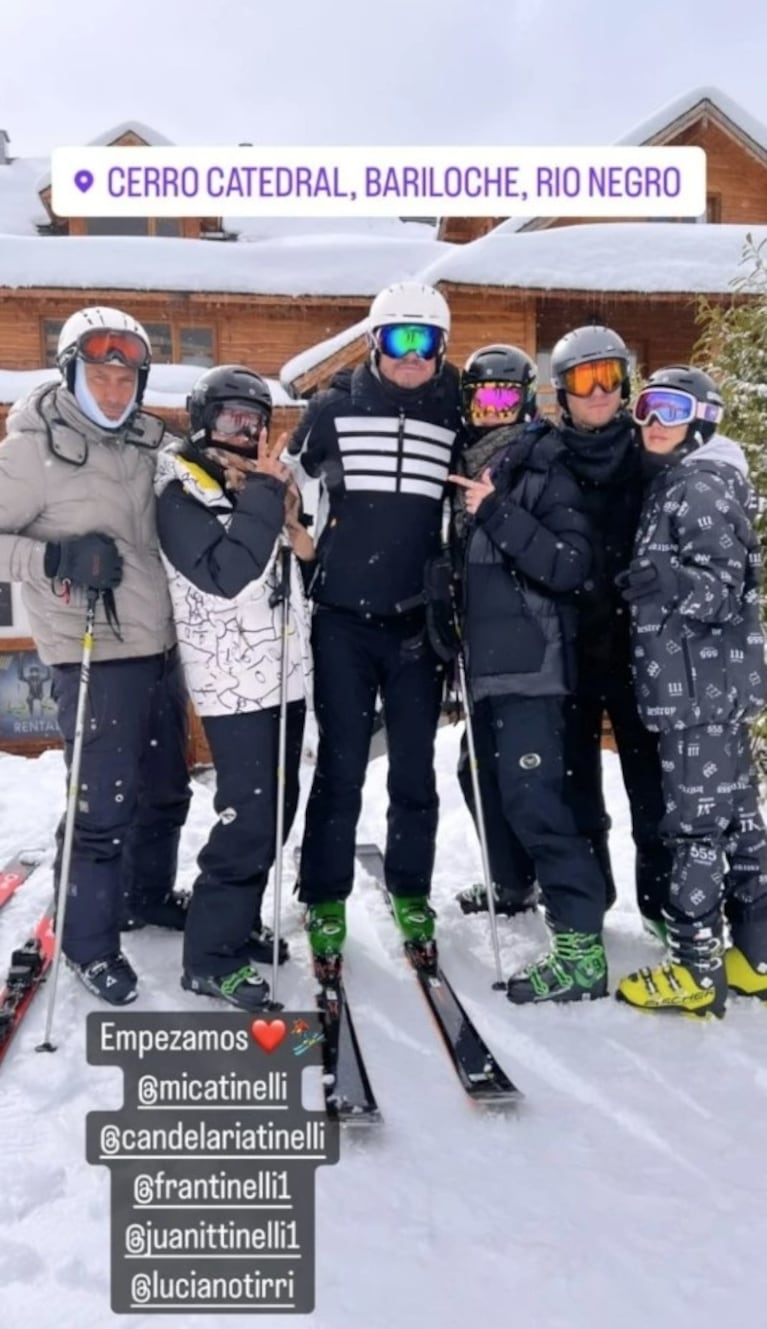 Marcelo Tinelli se fue a Bariloche con sus hijos y El Tirri: el álbum de fotos