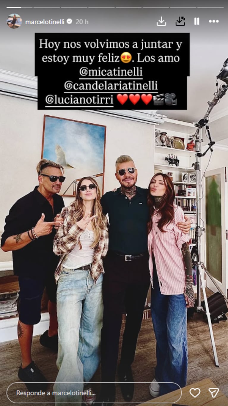 Marcelo Tinelli se reencontró con su familia y el Tirri: la foto| Créditos: Instagram @marcelotinelli
