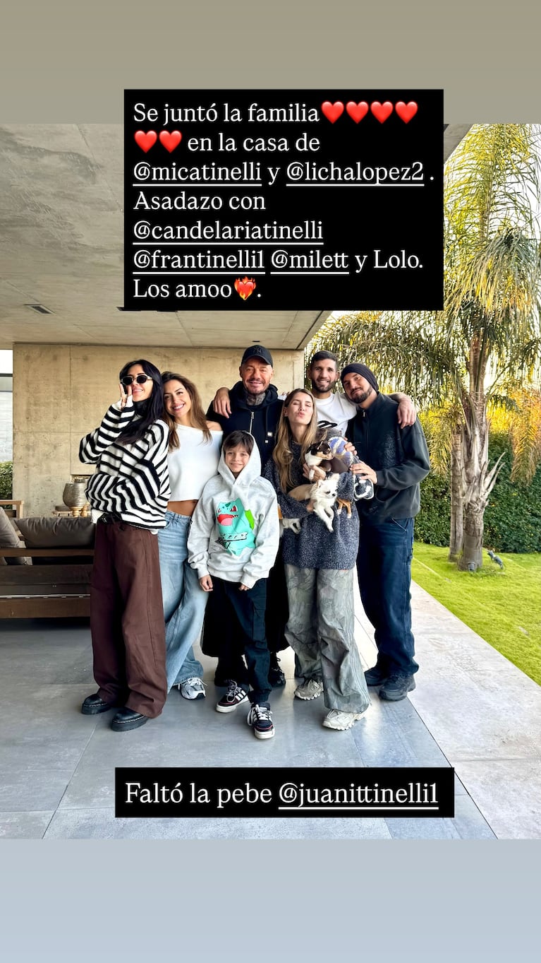 Marcelo Tinelli se reunió con sus hijos y Milett Figueroa. Credito: Instagram/@marcelotinelli