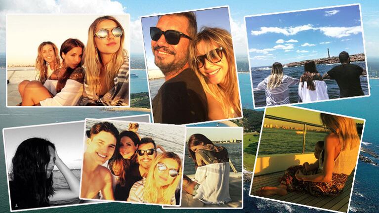 Marcelo Tinelli, sus hijos y Guillermina Valdés, de paseo en Punta (Fotos: Instagram). 