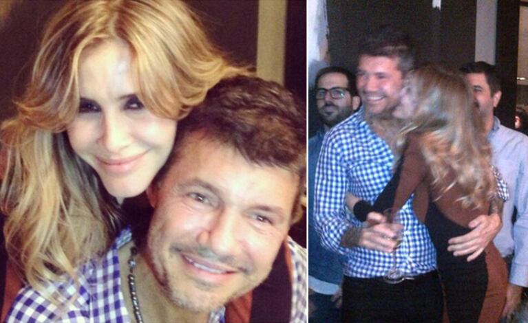 Marcelo Tinelli y Guillermina Valdés, en el festejo íntimo. (Fotos: @Angeldebritook y @guillevaldes)