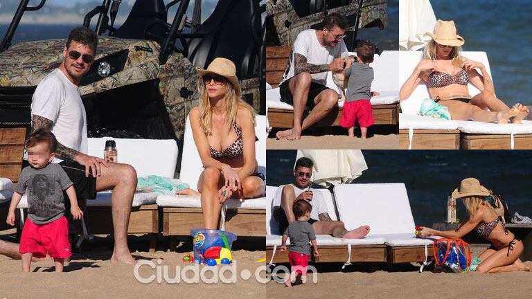 Marcelo Tinelli y Guillermina Valdés, felices junto a Lolo en Punta (Fotos: MSnews). 