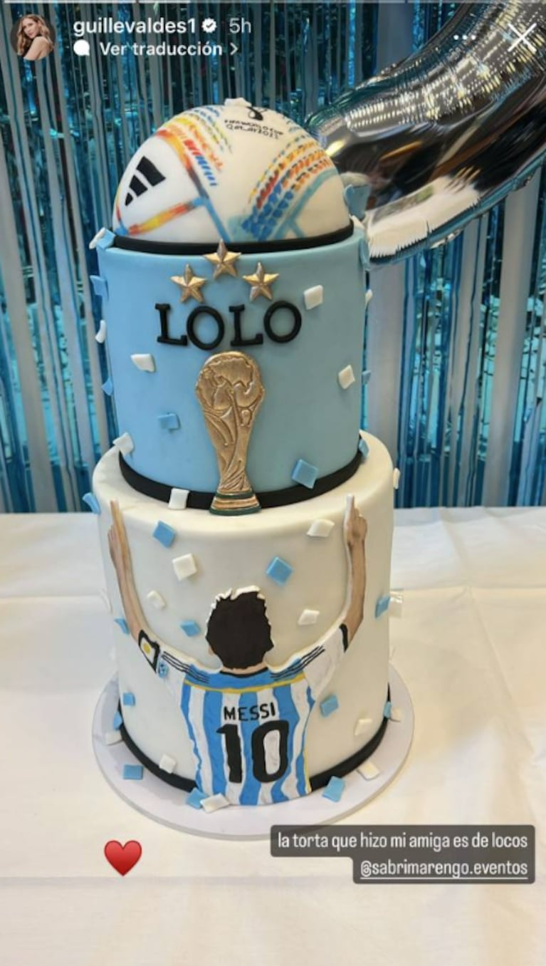 Marcelo Tinelli y Guillermina Valdés sorprendieron a Lolo con una torta inspirada en su ídolo: Lionel Messi