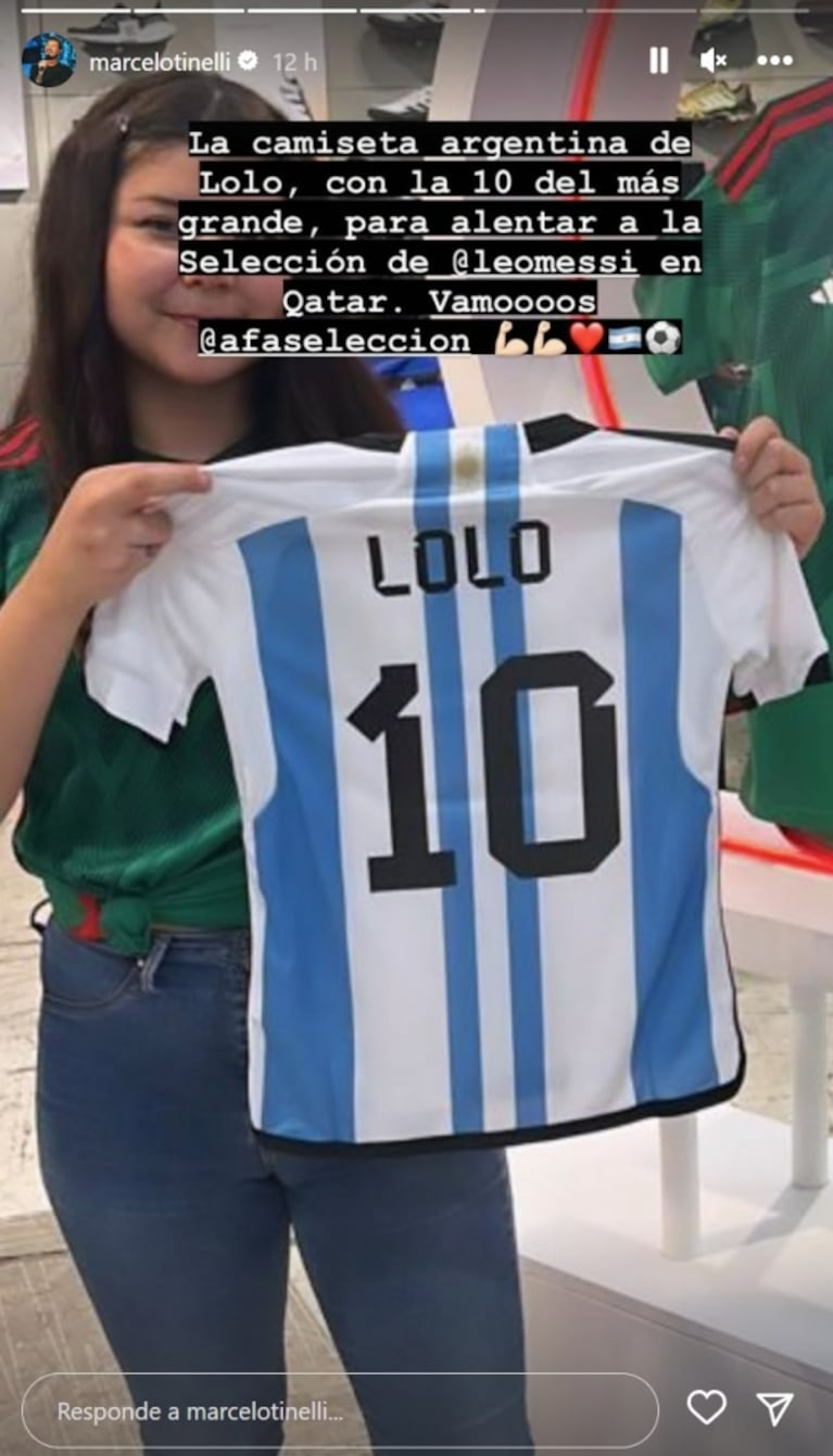 Marcelo Tinelli y Lolo mostraron las camisetas personalizadas con las que irán al Mundial