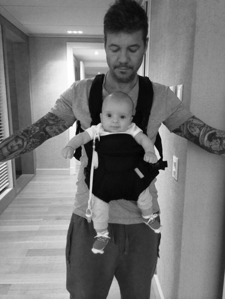 Marcelo Tinelli y Lorenzo. (Twitter)