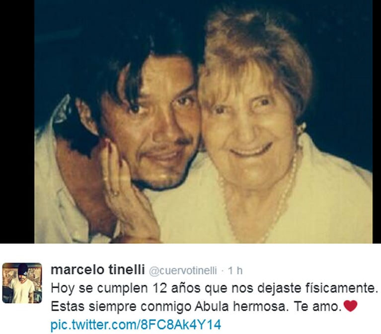 Marcelo Tinelli y su abula. (Foto: Twitter)