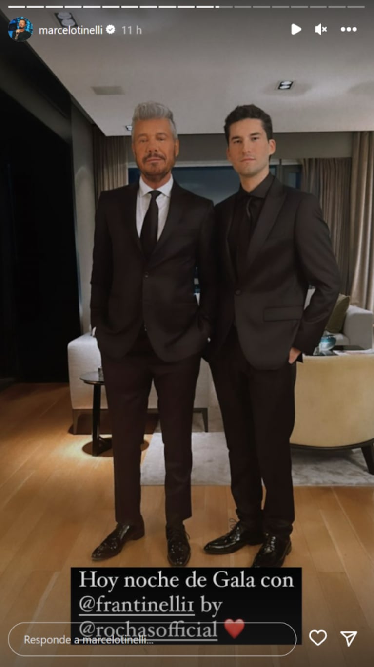 Marcelo Tinelli y su hijo Francisco lucieron looks súper elegantes en una cena de gala
