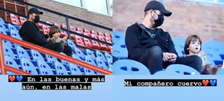 Marcelo Tinelli y su hijo Lolo visitaron la cancha de San Lorenzo: "Mi compañero cuervo"