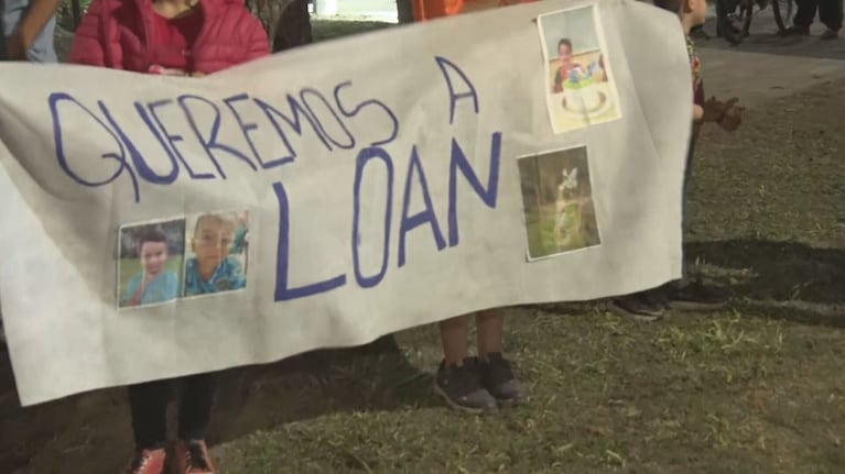 Marcha en 9 de Julio por la aparición de Loan (Foto: captura de TN)