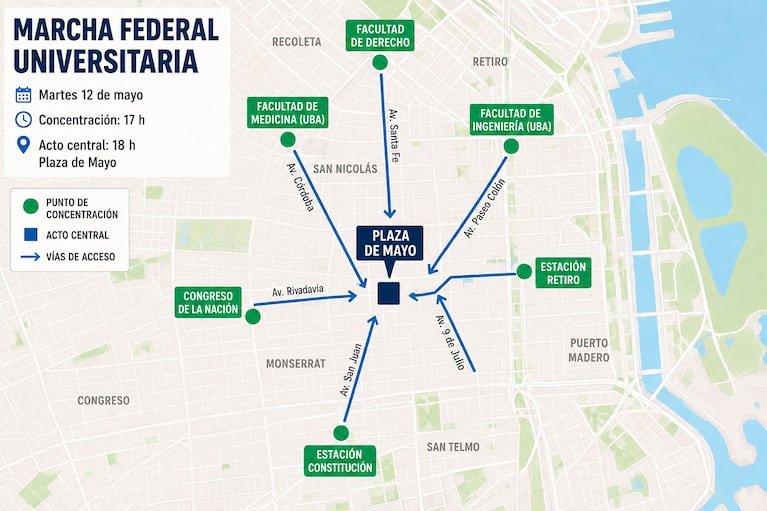 Marcha Universitaria: hoy 12 de mayo (foto creada con IA)