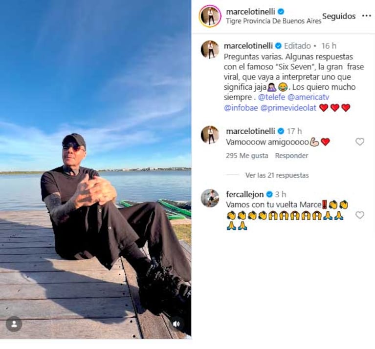 Marclo Tinelli confirmó su romance con Rossana Almeyda (Fotos: Instagram @marcelotinelli)