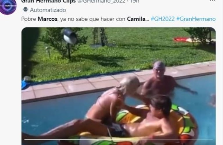 Marcos de Gran Hermano se hartó de que Camila lo persiga y se la sacó de encima con un empujón: el video