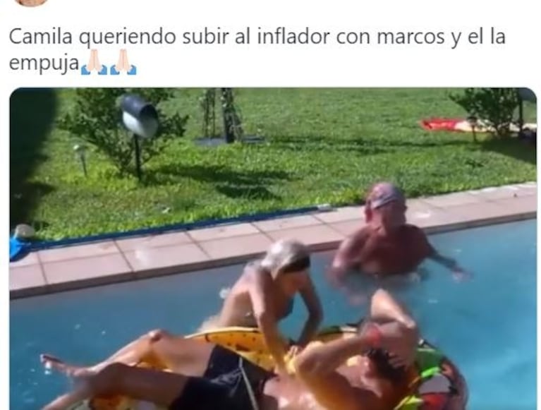 Marcos de Gran Hermano se hartó de que Camila lo persiga y se la sacó de encima con un empujón: el video