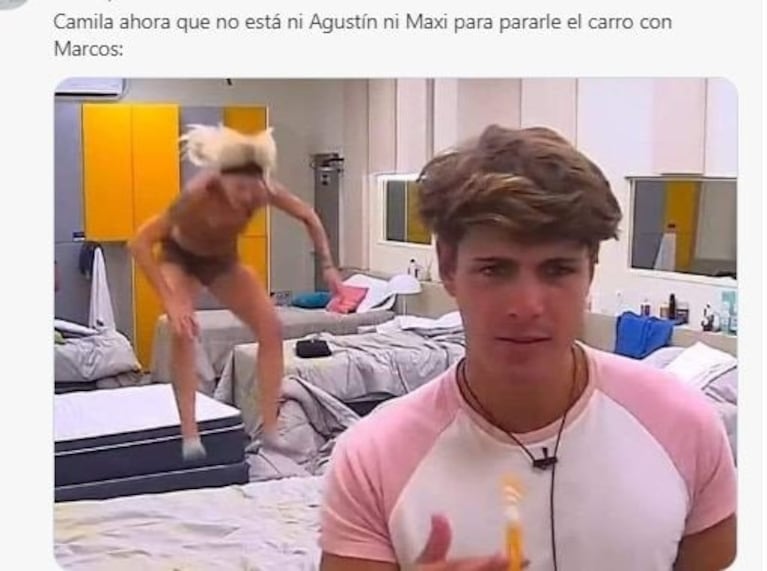 Marcos de Gran Hermano se hartó de que Camila lo persiga y se la sacó de encima con un empujón: el video