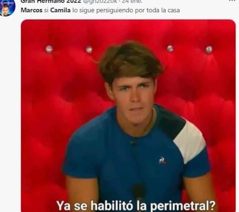 Marcos de Gran Hermano se hartó de que Camila lo persiga y se la sacó de encima con un empujón: el video