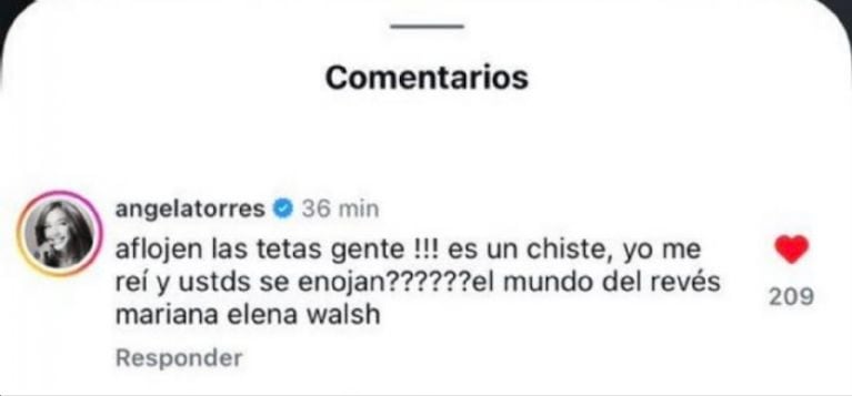 Marcos Giles volvió a generar polémica por un comentario sobre Ángela Torres y ella salió a defenderlo. Crédito: Captura