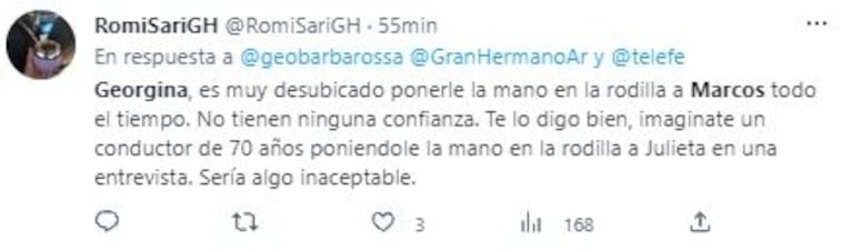 Marcos Ginocchio se mostró incómodo con Georgina Barbarossa y las redes estallaron contra la conductora