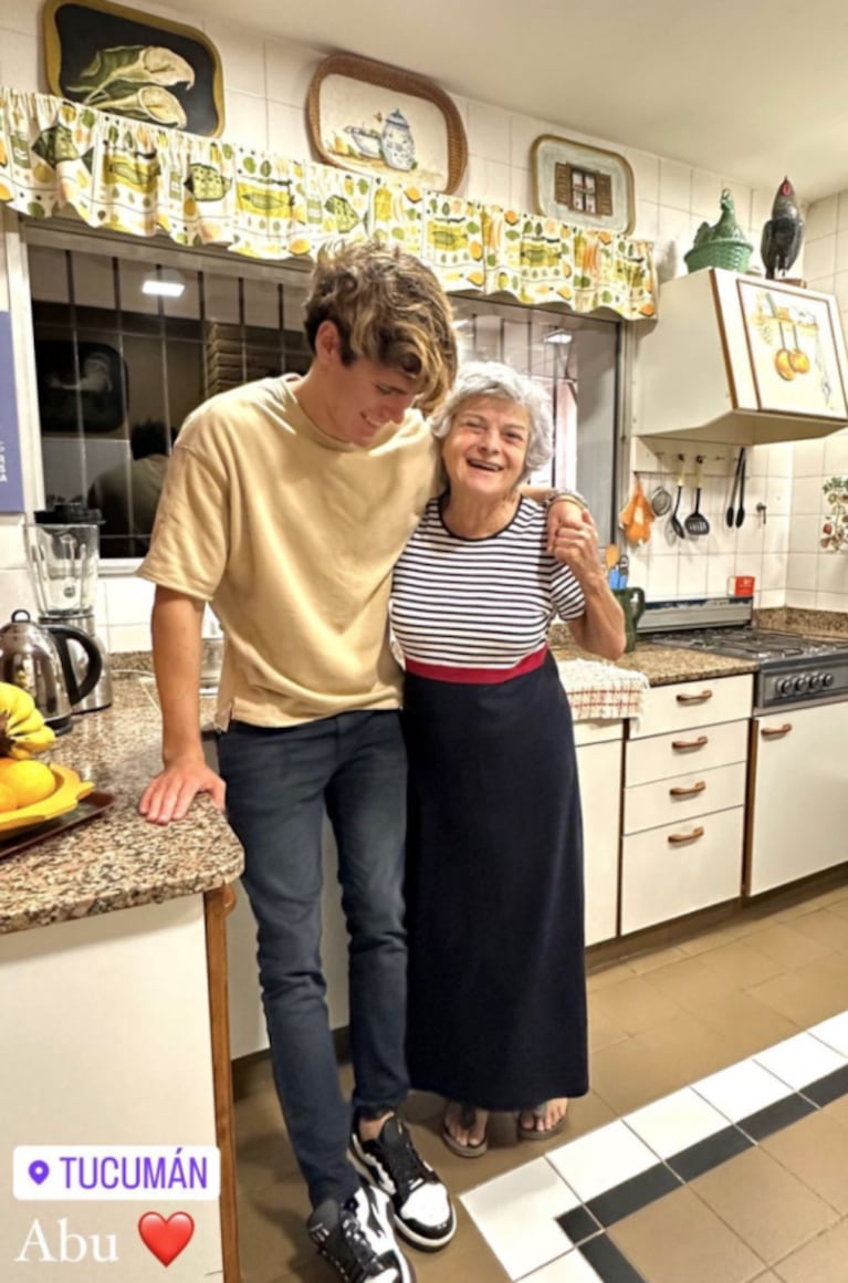 Marcos Ginocchio viajó a Tucumán para visitar a su abuela: la primera foto juntos