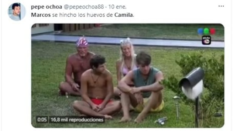 Marcos se sintió "acosado" por Camila en Gran Hermano 2022 y se lo hizo saber: "¡No me toques!"