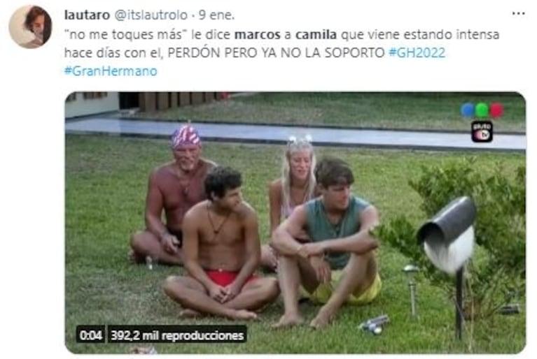 Marcos se sintió "acosado" por Camila en Gran Hermano 2022 y se lo hizo saber: "¡No me toques!"