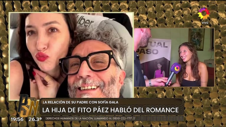 Margarita, la hija de Fito Páez, habló de los rumores de romance del artista con Sofía Gala (Foto: captura de eltrece).