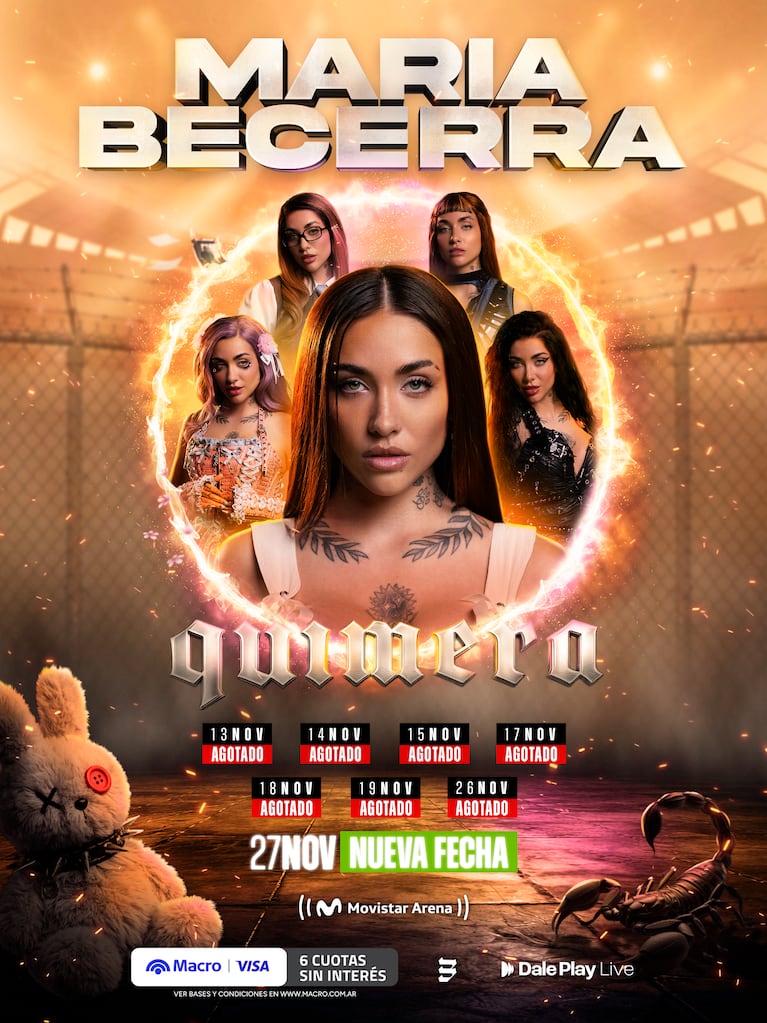 María Becerra agotó siete Movistar Arena y anunció una nueva fecha en Buenos Aires