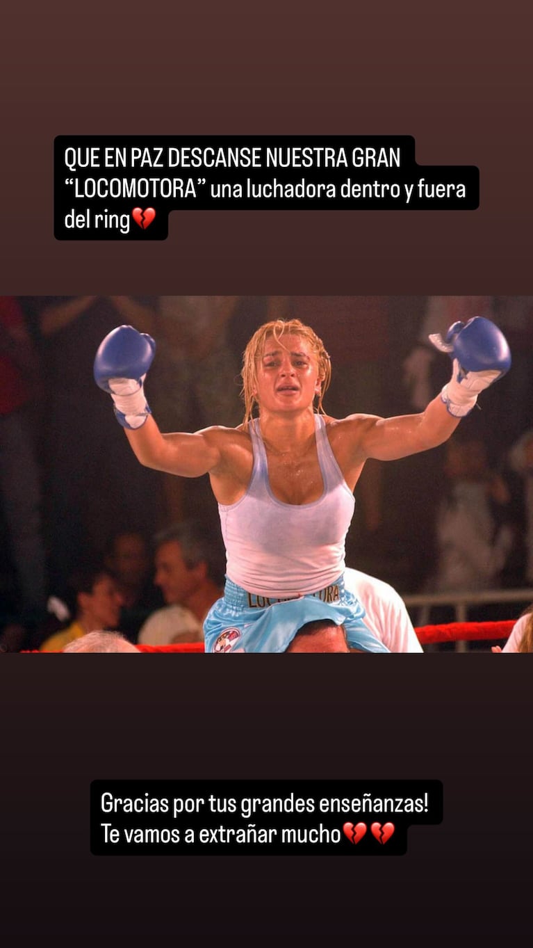 María Becerra despidió a la Locomotora Oliveras con un emotivo mensaje: “Te vamos a extrañar mucho”. CRÉDITO: Instagram/@maríabecerra.