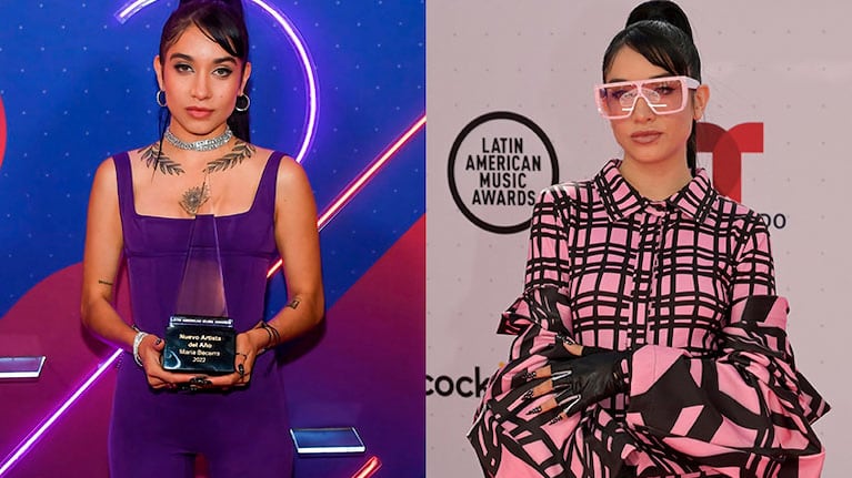María Becerra ganó un importante premio en los Latin American Music Awards 2022 (Fotos: EFE y AFP).