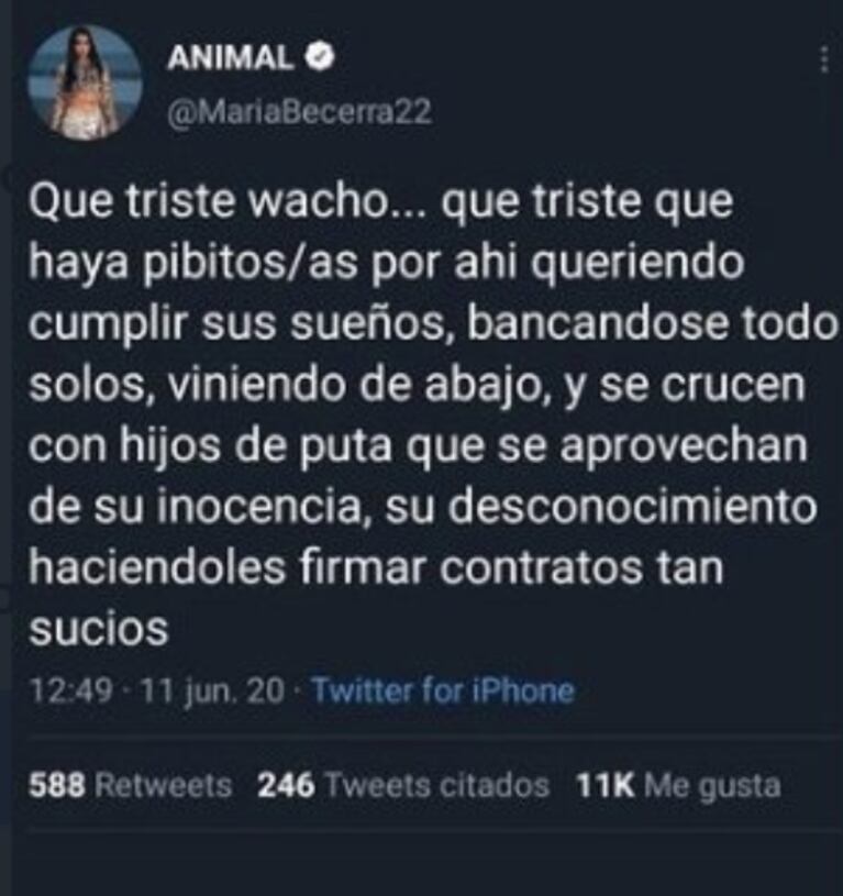 María Becerra salió al cruce tras ser acusada de traicionar a Paulo Londra: "Quiero que él pueda volver a sacar música"