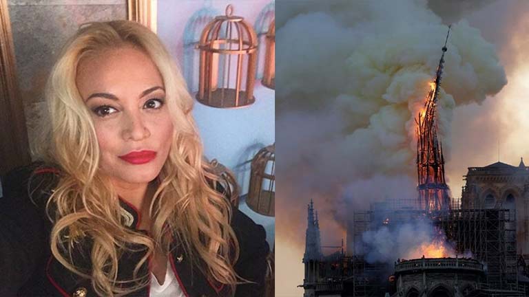María Eugenia no lamentó el incendio de la catedral.