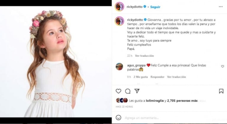 María Fernanda Callejón y Ricky Diotto celebraron el cumpleaños de Giovanna: "Por siempre familia"