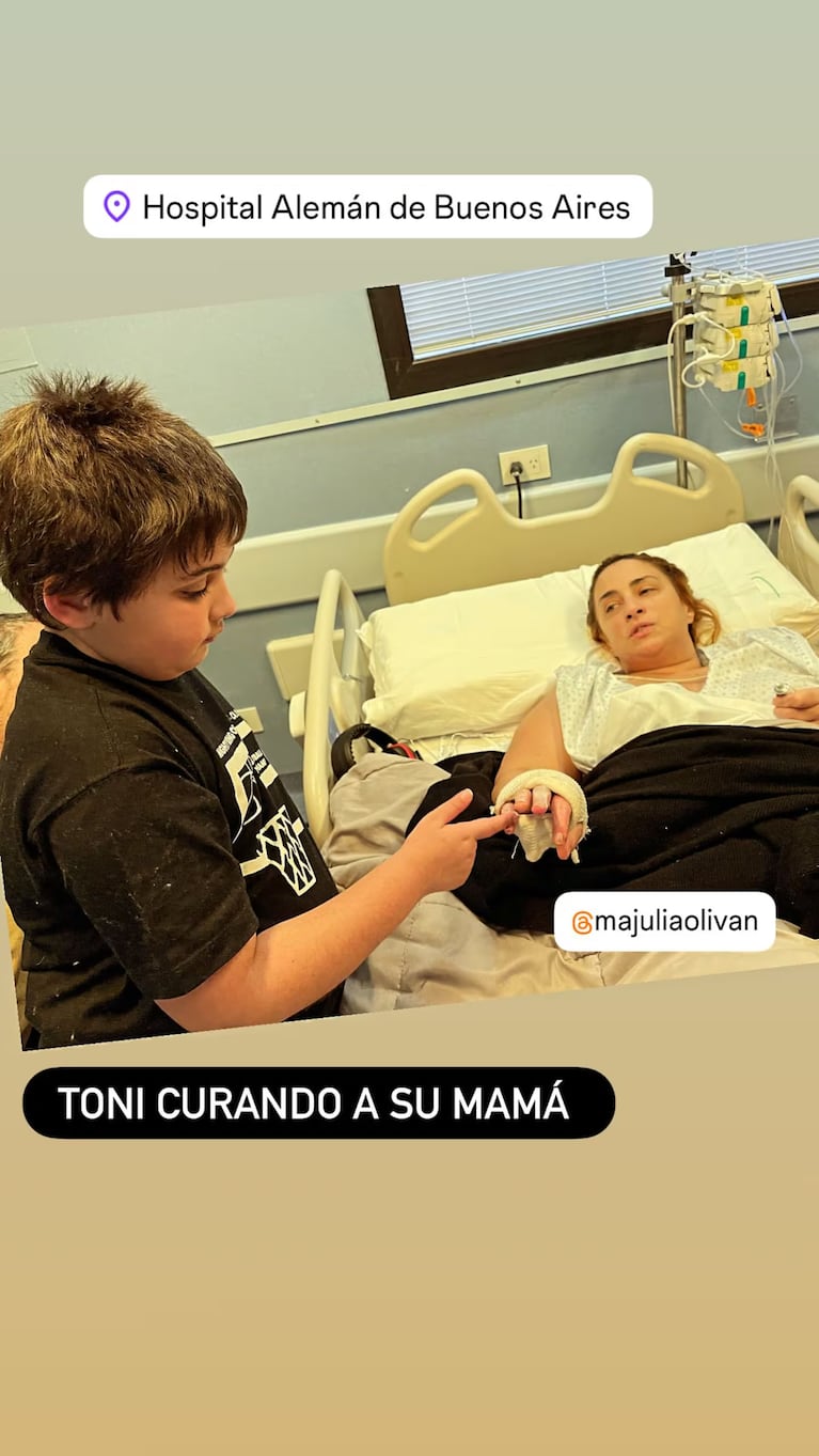 María Julia Oliván mostró las secuelas de su accidente. Crédito: Instagram/@majuliaolivan