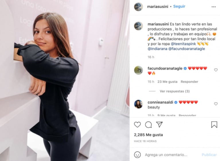 María Susini contó que su hija con Facundo Arana debutó como modelo: "Es tan lindo verte en las producciones"