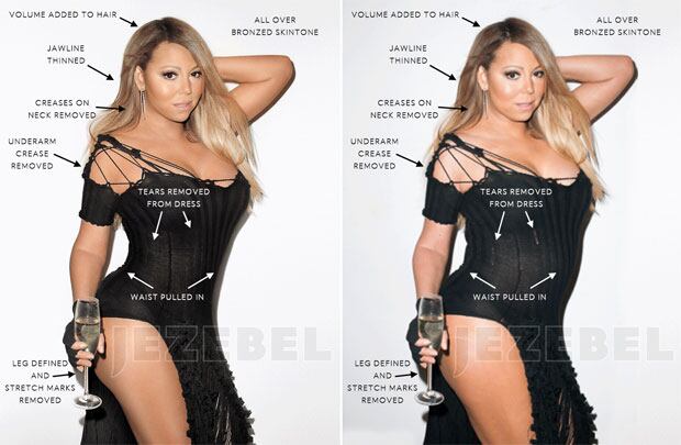 Mariah Carey: filtran fotos sin Photoshop y… ¡la destrozaron en las redes sociales! (Foto: Jezebel)