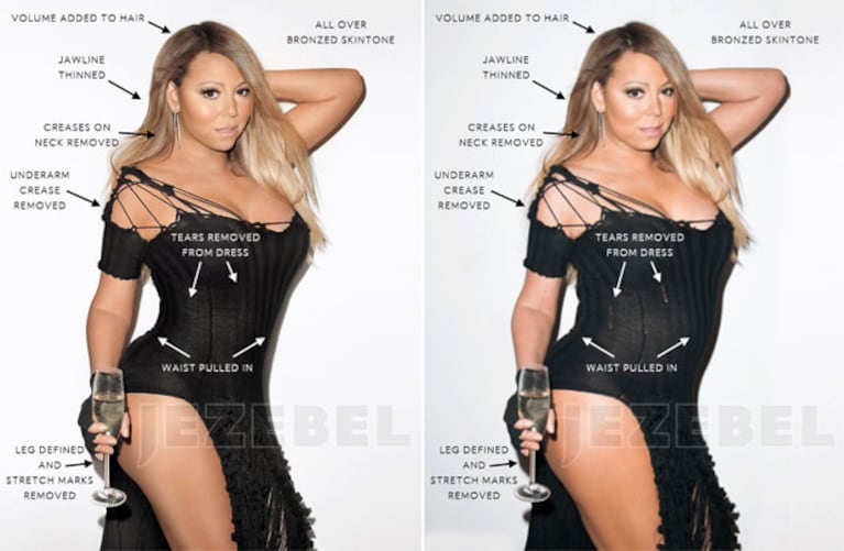 Mariah Carey: filtran fotos sin Photoshop y… ¡la destrozaron en las redes sociales! (Foto: Jezebel)