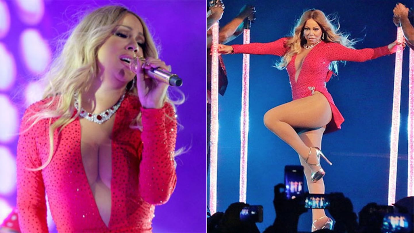 Mariah Carey volvió al escenario con un tremendo escote (Foto: Twitter)